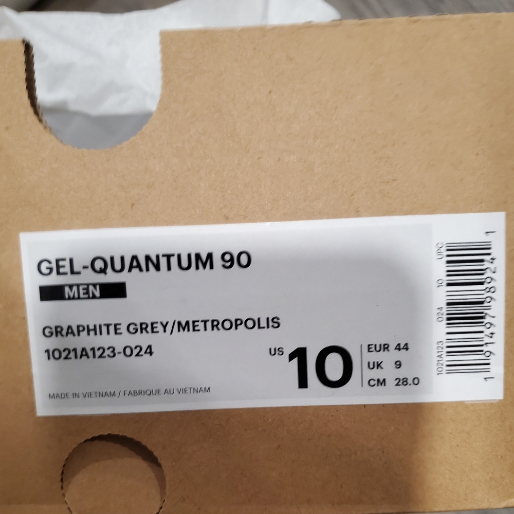 Asics Gel Quatum 90 Graphine Grey Metropolis Size 10 - Picture 7 of 8